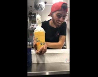 Collab BitchIG2 - Worker gives girl coffee with huge amount of whipped cream 