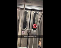 Man carrying sword at subway