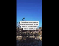 Grandma searches on Facebook but posts