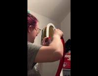 Gullible Lady Struggles to Open Chocolate Cover