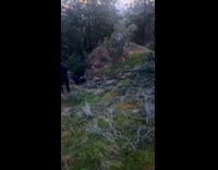 Man failed jump and fell between gap