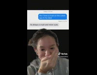 Girl shocked by crush text from friend 