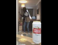 Guy ski mask stella artois foot can open