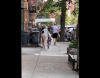 Woman wander on street escape nursing home