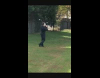 Michael Meyers costume mask guy plays golf