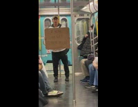 Man with cardboard sign that says i need to get pussy