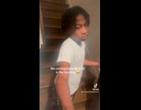 Kid mad at mom coming home late 