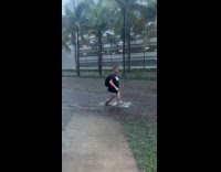 Man shows flooded street outside condo part 2