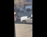 Sidewalk bubble person walking social distancing