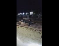 Guy jumps from balcony across tall alleyway to rooftop and barely makes it