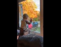 Kid watches grandparents outside leave the house