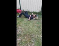 Guy rides off roof on kids bike