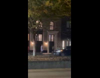 Man wearing night gown costume while jogging 