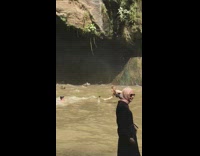 Guy falls back into water follow