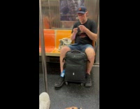 Collab winy - Man floss teeth inside the subway train Part 1