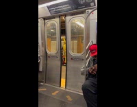 Collab Subway Creatures - Man in pikachu costume playing saxophone 