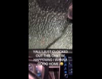 Mans car frozen in ice after work