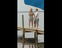 Collab IITW - Woman greenish gray dress boat dock pictorial