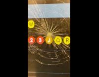 Collab Subway Creatures - Digital sign screen glass shattered at subway