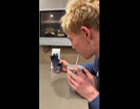 Guy scans QR code shows Sandy Cheeks in bikini