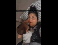 Baby Swings Head to Kiss Lady on Lips