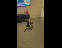 Little boy stephen curry basketball shot 