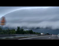 Submitter approaching huge storm cloud on highway