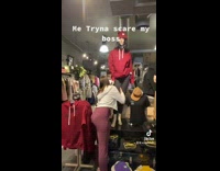 Girl takes outfit off mannequin and scares manager 