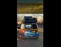 [third party] Van drives around with tv on back