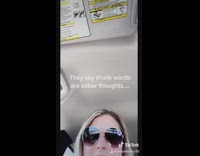 Drunk words sober thoughts girl cries 