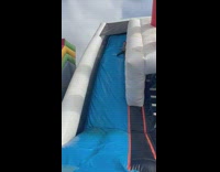 Kid Flips as He Slides Down Inflatable