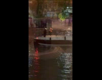 Man dance video at boat with light