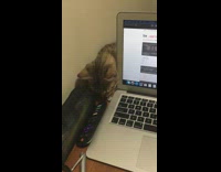 Cat bite and remove cable from laptop