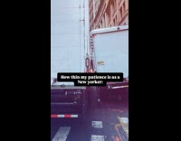 Tight spaces on truck driving on road