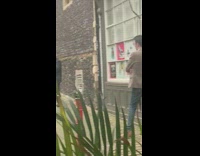 Yellow coat lady alley brown boots 