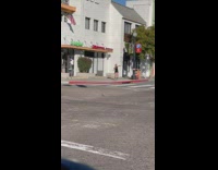 Guy black top spin and dance street