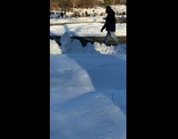 Man gray jacket tiktok dance snow park