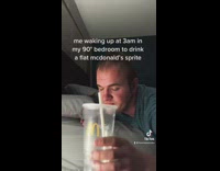 Guy wakes up in middle of night to drink soda 