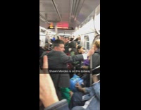 Shawn Mendes rides crowded subway train 