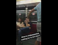 man blue shirt white shorts dancing around