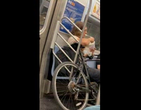 Collab Subway Creatures - Guy with bike eat ice cream subway