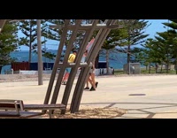 Guy windsurfing at a park