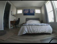 Dog takes shorts out of closet and puts it on bed 