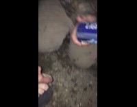 NSFW Guy opens keystone light beer can with guys toenail foot