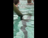 Long nose filter on woman in a thermal bath