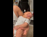 Dad pretends to shoot baby and it plays dead