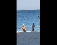 Collab IITW - Son Takes Beach Photo of Mom in Black Swimsuit 
