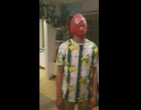 Ball thrown inside mouth of spider man