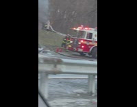 Car destroyed in fire firefighters put it out