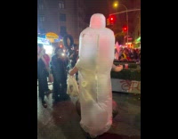 Penis and condom inflatable Halloween costume hug